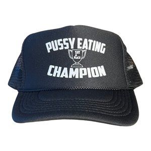 Funny saying trucker hat Adult humor Eating Champion 1st place halloween costume